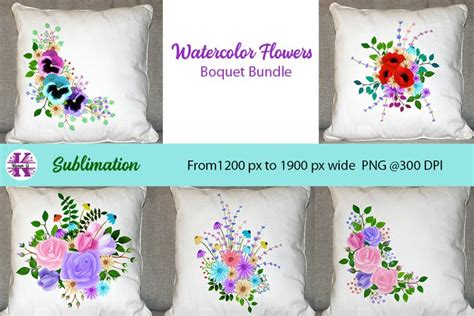 Watercolor Flowers Sublimation Bundle Png 274315 Sublimation