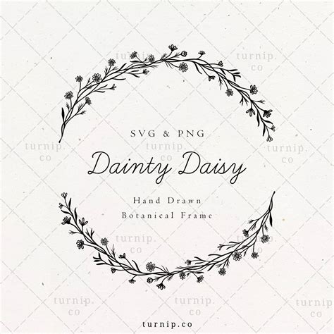 Daisy Flower Half Wreath Svg And Png Clipart Sublimation Graphic Etsy