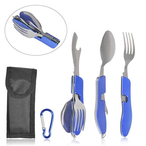 Detachable In Camping Cutlery Set With Fork Knife Spoon Bottle