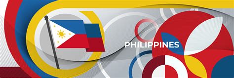 Philippines National Day Banner Design Philippine Flag Theme Circles Rings Web Art Background