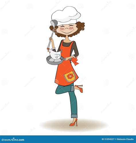 Woman Cooking Stock Vector Illustration Of Adult Character 31094527