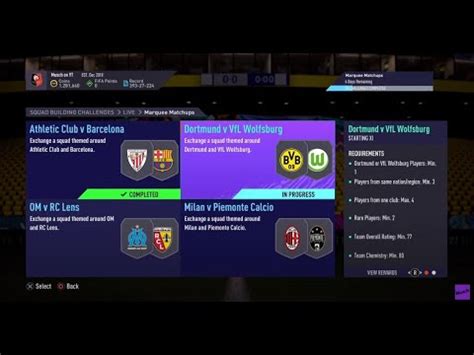 FIFA 21 SBC MARQUEE MATCHUPS DORTMUND V VFL WOLFSBURG NO LOYALTY