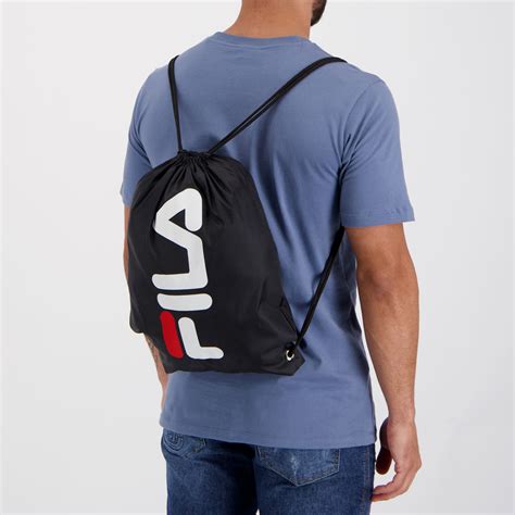 Bolsa De Gin Stica Fila Lifestyle Preta Futfanatics