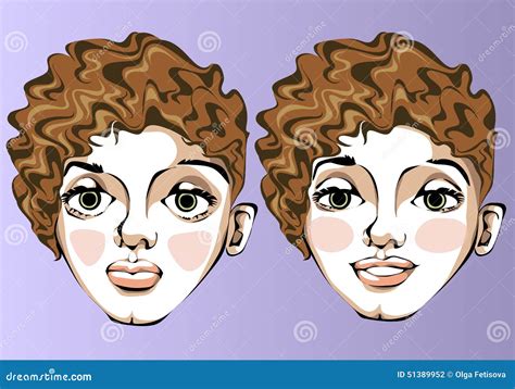 Illustration Of Different Facial Expressions Of A Stock Vector