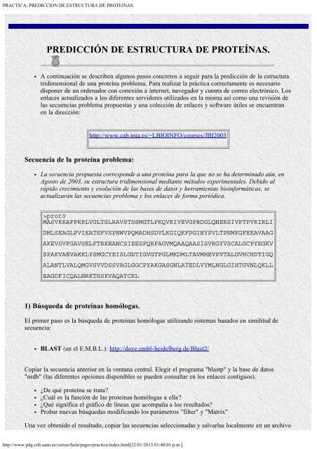 PRACTICA PREDICCION DE ESTRUCTURA DE PROTEINAS Pdf
