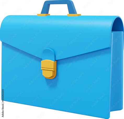 Blue Briefcase Side View PNG Icon On Transparent Background Business