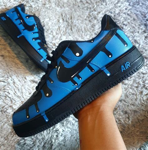 Nike Air Force Custom Blue Drip Dripping Custom Custom Etsy Hong Kong