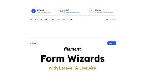 Multi Step Form Wizards With Laravel And Livewire Filament Tall Stack