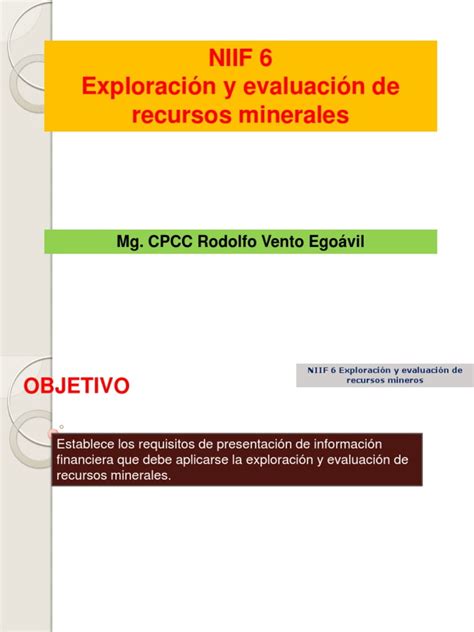 Niif Exploraci N Y Evaluaci N De Los Recursos Minerales Educaci N