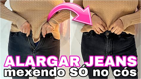 Como alargar calça mexendo SÓ NO CÓS Como aumentar a largura da calça