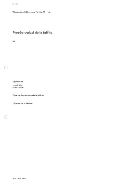 Fillable Online Form F Procs Verbal De La Faillite Fax Email Print