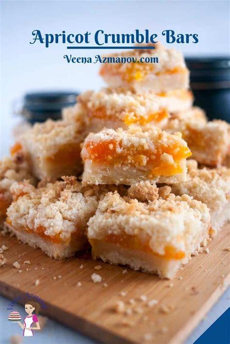 Apricot Crumble Squares Or Bars Veena Azmanov