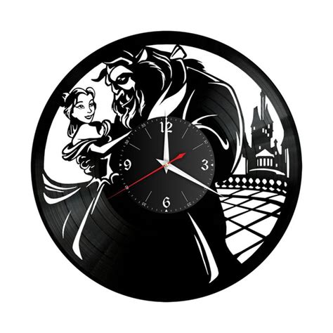 Часы настенные "Красавица и Чудовище" из винила, №1 - купить по низкой ...