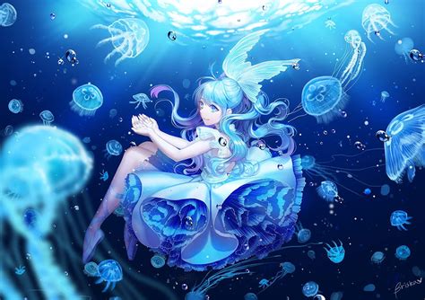 Аниме Водолей девушка - фото и картинки: 32 штук