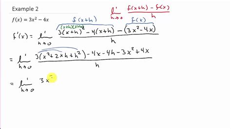 Finding A Derivative Using The Definition Of A Derivative Example 2 Youtube