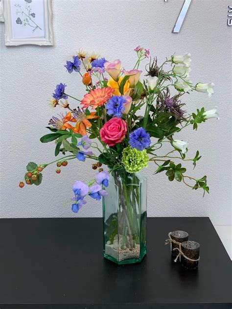 Zijden Kunstbloemen Boeket Plukboeket Veldboeket Bloemen 70 Cm