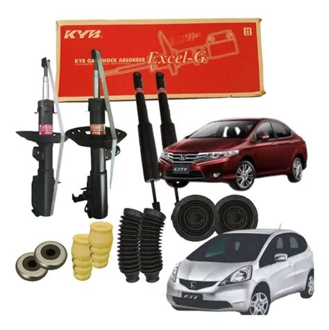 04 Amortecedores Kayaba Kit E Coxins Axios Honda Fit E City Frete grátis