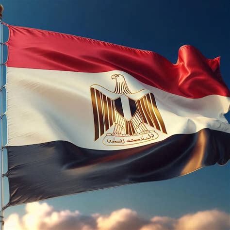 Egypt Flag Beautifully Waving Premium Ai Generated Image