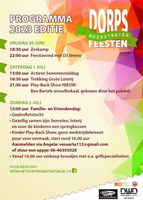 Programma Dorpsfeesten Het Dorp Moerstraten