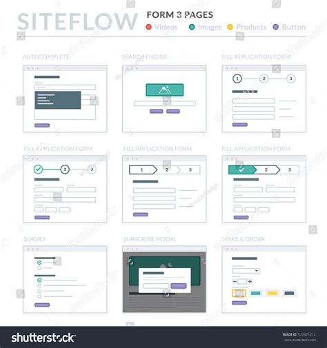 Website Wireframe Layouts Ui Kits Site Stock Vector (Royalty Free) 572471212 | Shutterstock