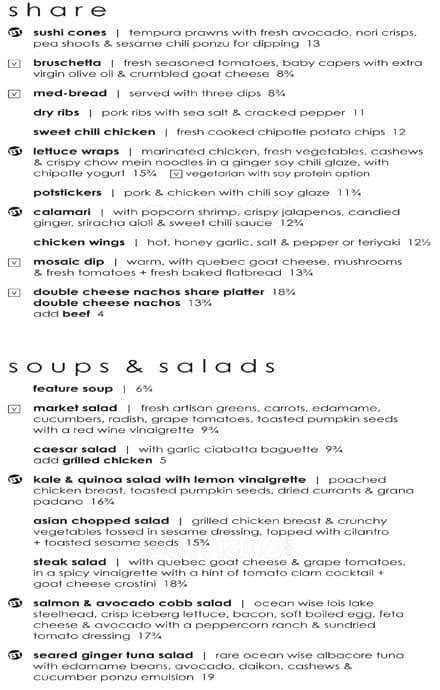 Moxie's Grill & Bar Menu - Urbanspoon/Zomato