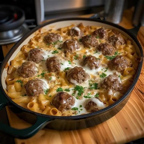 Swedish Meatball Noodle Bake Mains JeVibe Recipes