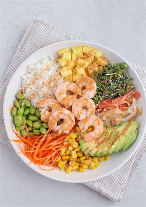 Hawaiian Shrimp Poke Bowl Wholly Tasteful Healthy Recipes Poke