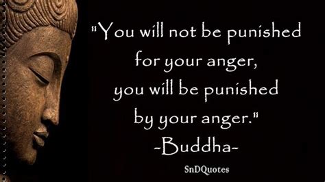 Famous Buddha Quotes You Will Not Be Punished For Your Anger You Will