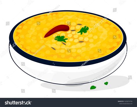 Dal Fry Indian Food Vector Stock Vector Royalty Free 1635874756