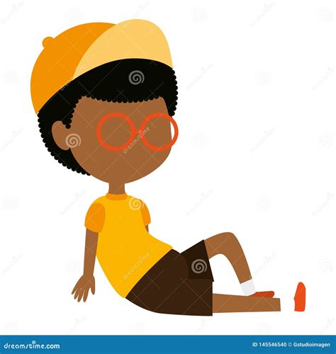 Little boy black character stock illustration. Illustration of little ...