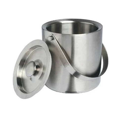 Bhal Silver Stainless Steel Ice Bucket For Bar Packaging Type Box At