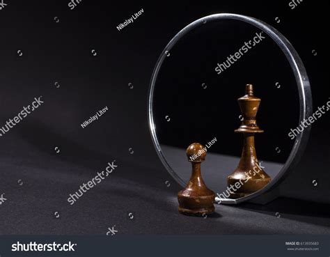 Pawn Looking Mirror Seeing King Black Stock Photo Shutterstock