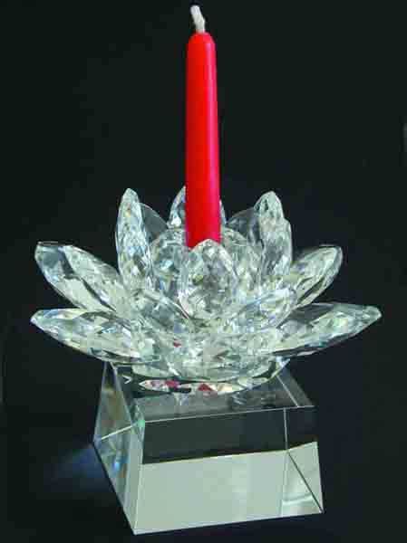 glass lotus flower candle holde China Glass Lotus Candle Holder