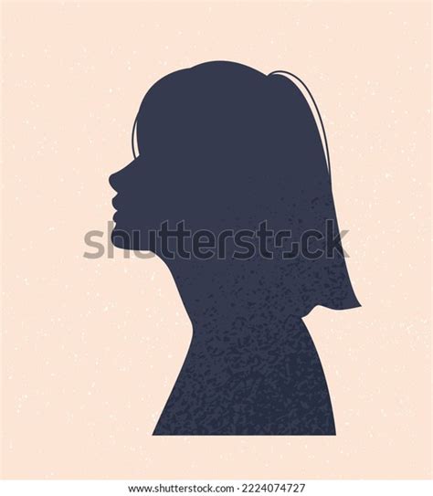 Female Head Silhouette Shadow Young Girl Stock Vector (Royalty Free ...