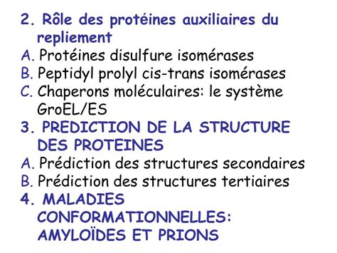 Ppt Chapitre Repliement Des Prot Ines Dynamique Et Volution