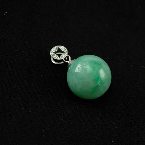 Imperial Apple Green Ball Bead Natural Jadeite Jade Pendant Etsy