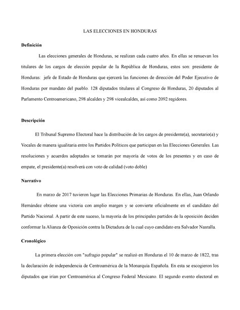 Ovando Angelica U1 T4 taller LAS ELECCIONES EN HONDURAS Definición