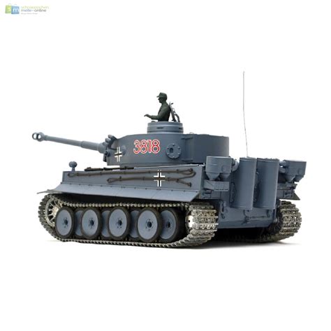 Rc Panzer German Tiger I Heng Long Grau Rauch Sound Metallget