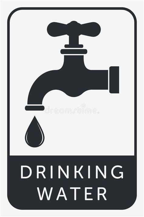 Water Tap Sign Fauced Icons Drinking Water Symbol Template Stock