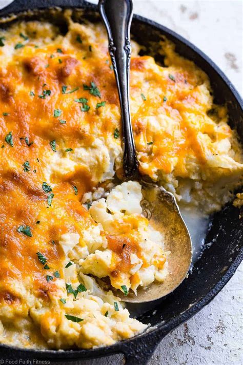 Low Carb Baked Cauliflower Casserole Food Faith Fitness