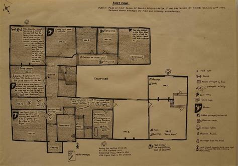 First Floor Plan V: Plan of First Floor of Borley Rectory After it Was ...