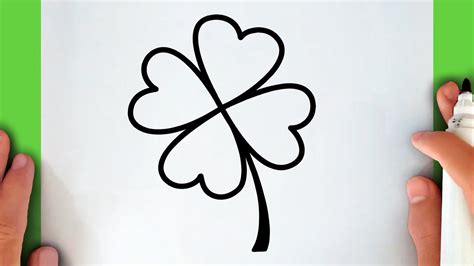 HOW TO DRAW A FOUR LEAF CLOVER YouTube