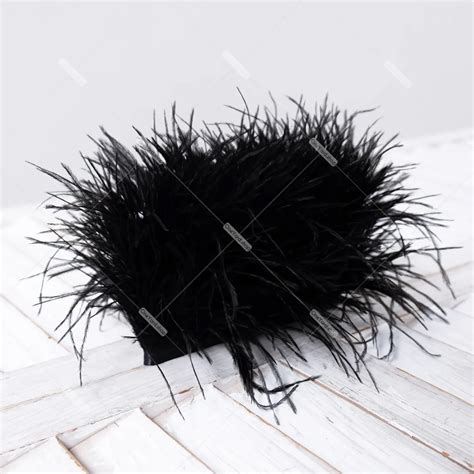 Black Ostrich Feather Trim For Dressmaking And Decor OneYard