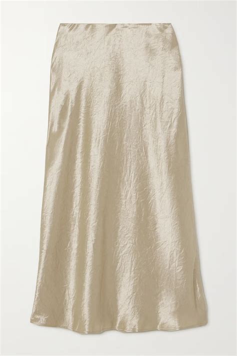 MAX MARA Leisure Alessio Crinkled Satin Midi Skirt Satin Midi Skirt