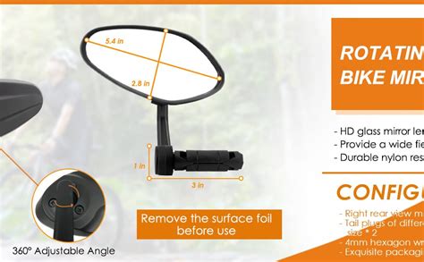 Arkham Bike Mirror For Handlebar Hd Bar End Bicycle Mirror Thickened