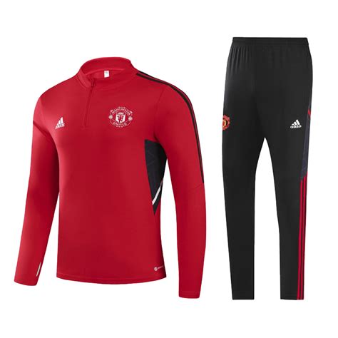 Manchester United 1 4 Zip Tracksuit 2022 23 Red Gogoalshop