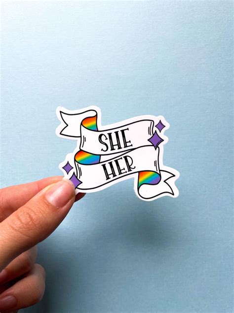 Pronoun Stickers Lgbt Stickers Inclusivity Equality Etsy