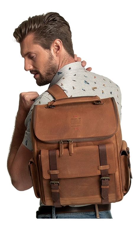 Morral De Cuero Para Hombre Vintage Miel Vélez Mercado Libre