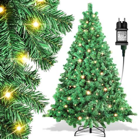 Kunstkerstboom Led Lampjes Kunstboom Pvc Naalden Metalen