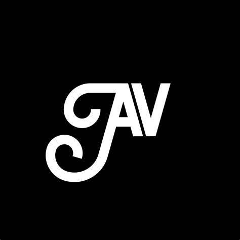 AV letter logo design on black background. AV creative initials letter ...